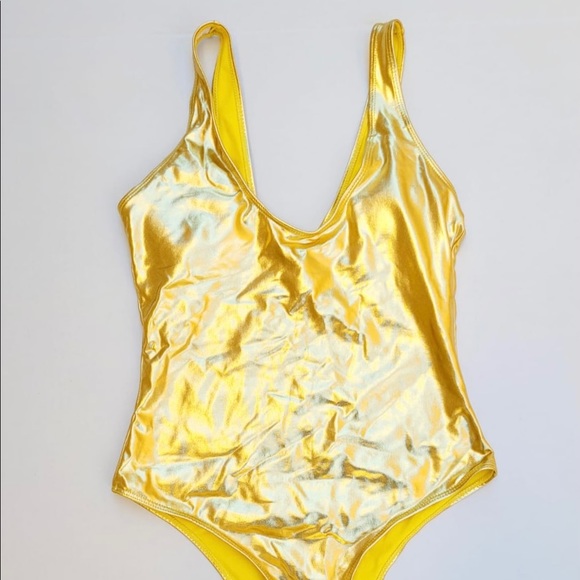 Womens One Piece Shiny Metallic Swimsuits  Size Medium - Picture 4 of 7